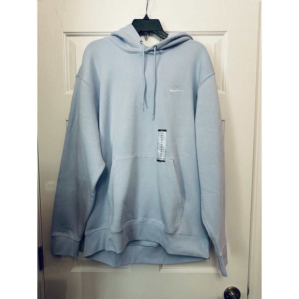 Size XL Nike Club Fleece Hoodie Sweatshirt Light Blue FN3859-407 Men’s NEW